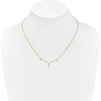 10K Yellow Gold Diamond Cross Pendant Necklace - 0.12 Carat Total Diamond Weight by Oro Pregiato