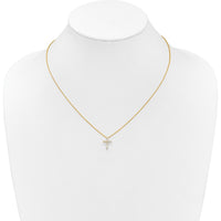 10K Yellow Gold Diamond Cross Pendant Necklace - 0.25 Carat Total Diamond Weight by Oro Pregiato