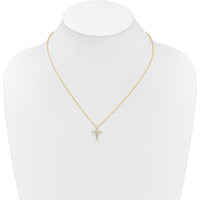 10K Yellow Gold Diamond Cross Pendant Necklace - 0.45 Carat Total Diamond Weight by Oro Pregiato
