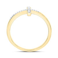 10K Yellow Gold Diamond Cross Ring - 1/20 Carat Total Diamond Weight