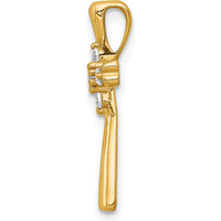 10K Yellow Gold Diamond Cross Slide Pendant with Round Diamonds - 0.10 Carat Total Diamond Weight by Oro Pregiato