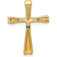 10K Yellow Gold Diamond Cross Slide Pendant with Round Diamonds - 0.10 Carat Total Diamond Weight by Oro Pregiato