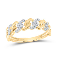 10K Yellow Gold Diamond Cuban Link Ring - 1/2 Carat Total Diamond Weight