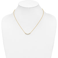 10K Yellow Gold Diamond Curved Bar Necklace with 13 Diamonds - 0.50 Carat Total Diamond Weight by Oro Pregiato