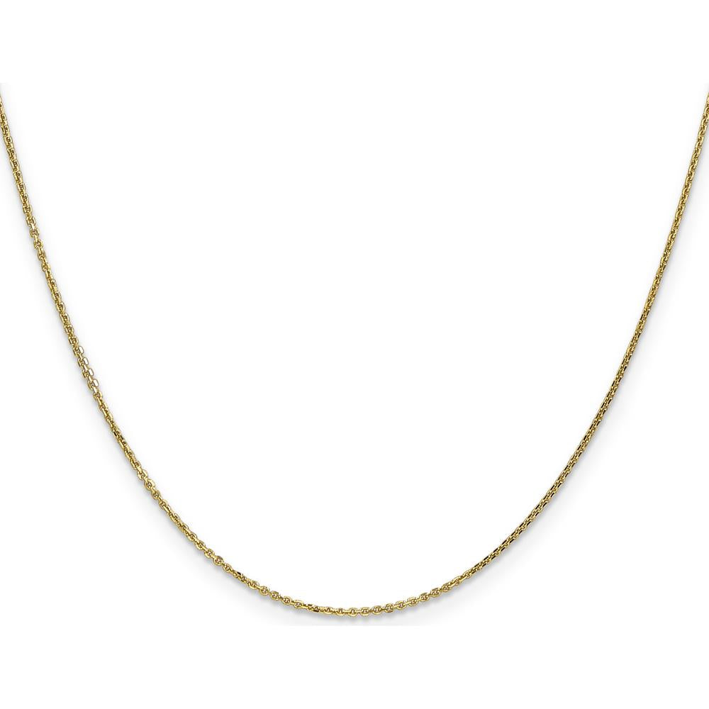 10K Yellow Gold Diamond-Cut Cable Chain Necklace - 24"