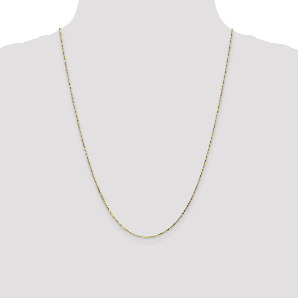 10K Yellow Gold Diamond-Cut Cable Chain Necklace - 24"