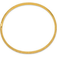 10K Yellow Gold Diamond-Cut Hinged Bangle Bracelet - 4.75mm Width