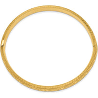 10K Yellow Gold Diamond-Cut Hinged Bangle Bracelet - 8.75mm Width