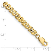 10K Yellow Gold Diamond-Cut Link Bracelet - 7" Length, 5mm Width