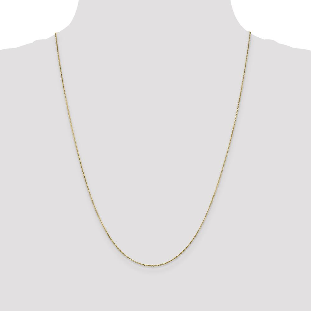 10K Yellow Gold Diamond-Cut Open Link Cable Chain Necklace - 24"