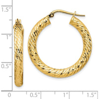 10K Yellow Gold Diamond-Cut Round Hoop Earrings - 29.25mm Diameter