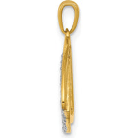 10K Yellow Gold Diamond Double Triangle Pendant - 1/6 Carat Total Diamond Weight by Oro Pregiato