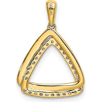 10K Yellow Gold Diamond Double Triangle Pendant - 1/6 Carat Total Diamond Weight by Oro Pregiato