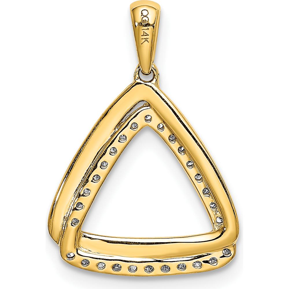 10K Yellow Gold Diamond Double Triangle Pendant - 1/6 Carat Total Diamond Weight by Oro Pregiato