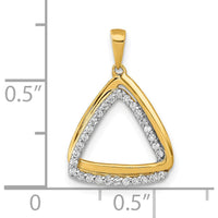 10K Yellow Gold Diamond Double Triangle Pendant - 1/6 Carat Total Diamond Weight by Oro Pregiato