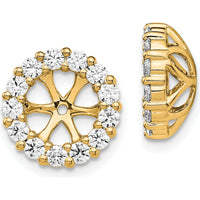 10K Yellow Gold Diamond Earring Jackets with Round Cluster Diamonds - 0.04 Carats Total Diamond Weight by Oro Pregiato