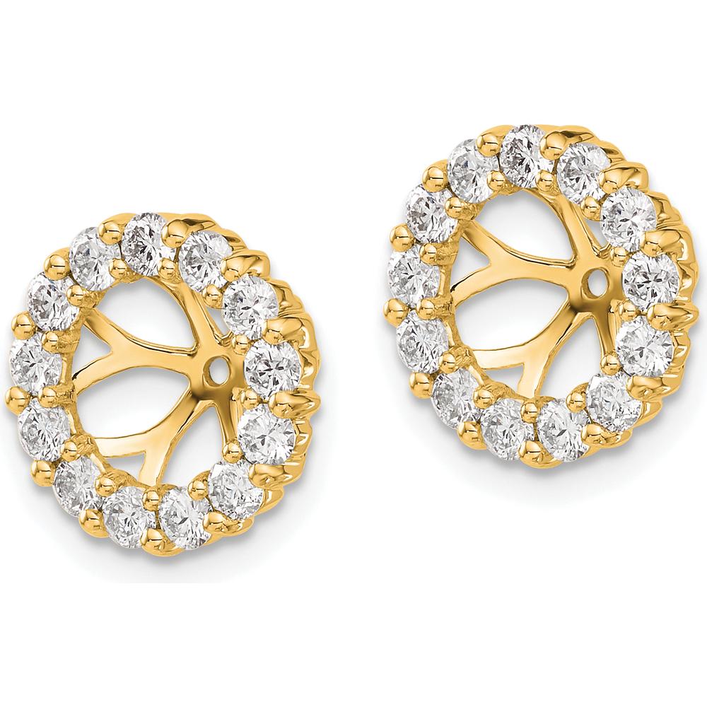 10K Yellow Gold Diamond Earring Jackets with Round Cluster Diamonds - 0.04 Carats Total Diamond Weight by Oro Pregiato