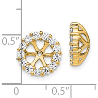 10K Yellow Gold Diamond Earring Jackets with Round Cluster Diamonds - 0.04 Carats Total Diamond Weight by Oro Pregiato