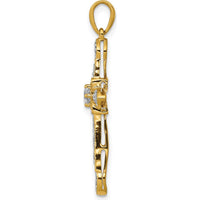 10K Yellow Gold Diamond Filigree Cross Pendant - 1/3 Carat Diamond Weight by Oro Pregiato