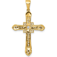 10K Yellow Gold Diamond Filigree Cross Pendant - 1/3 Carat Diamond Weight by Oro Pregiato