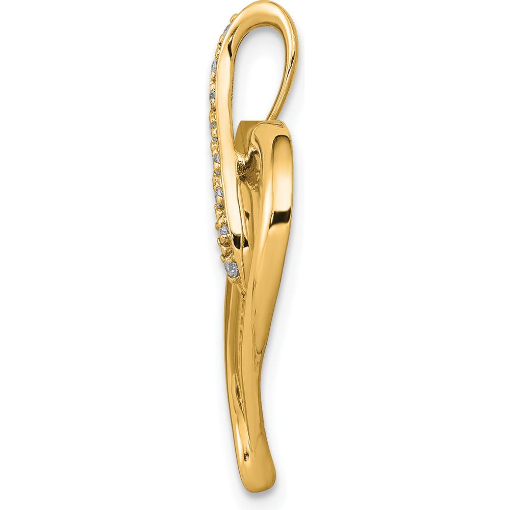 10K Yellow Gold Diamond Heart and Infinity Pendant - 1/20 Carat Total Diamond Weight by Oro Pregiato