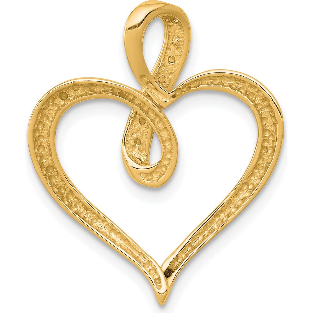10K Yellow Gold Diamond Heart and Infinity Pendant - 1/20 Carat Total Diamond Weight by Oro Pregiato