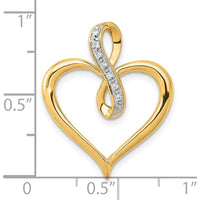 10K Yellow Gold Diamond Heart and Infinity Pendant - 1/20 Carat Total Diamond Weight by Oro Pregiato