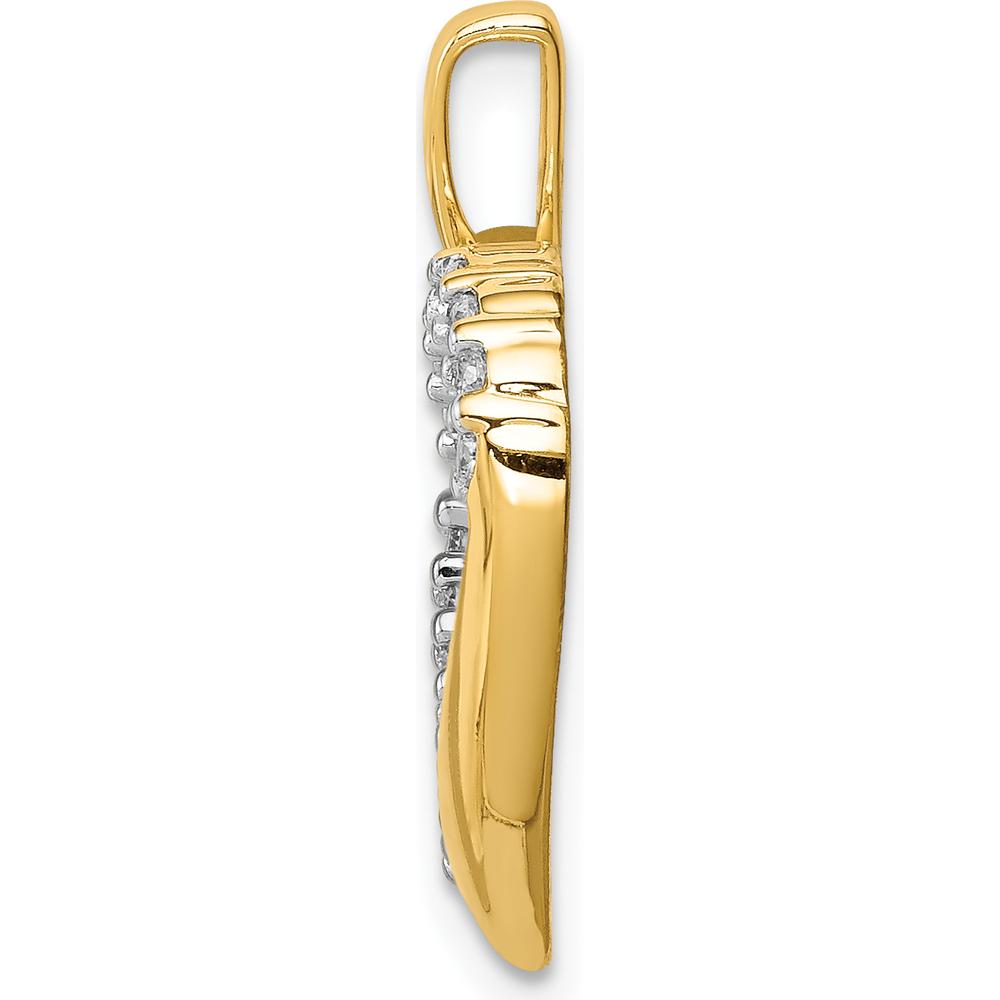 10K Yellow Gold Diamond Heart Pendant with 1/6 Carat Diamond Total Weight by Oro Pregiato