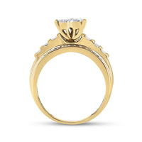 10K Yellow Gold Diamond Heart Ring - 1/2 Carat Total Diamond Weight