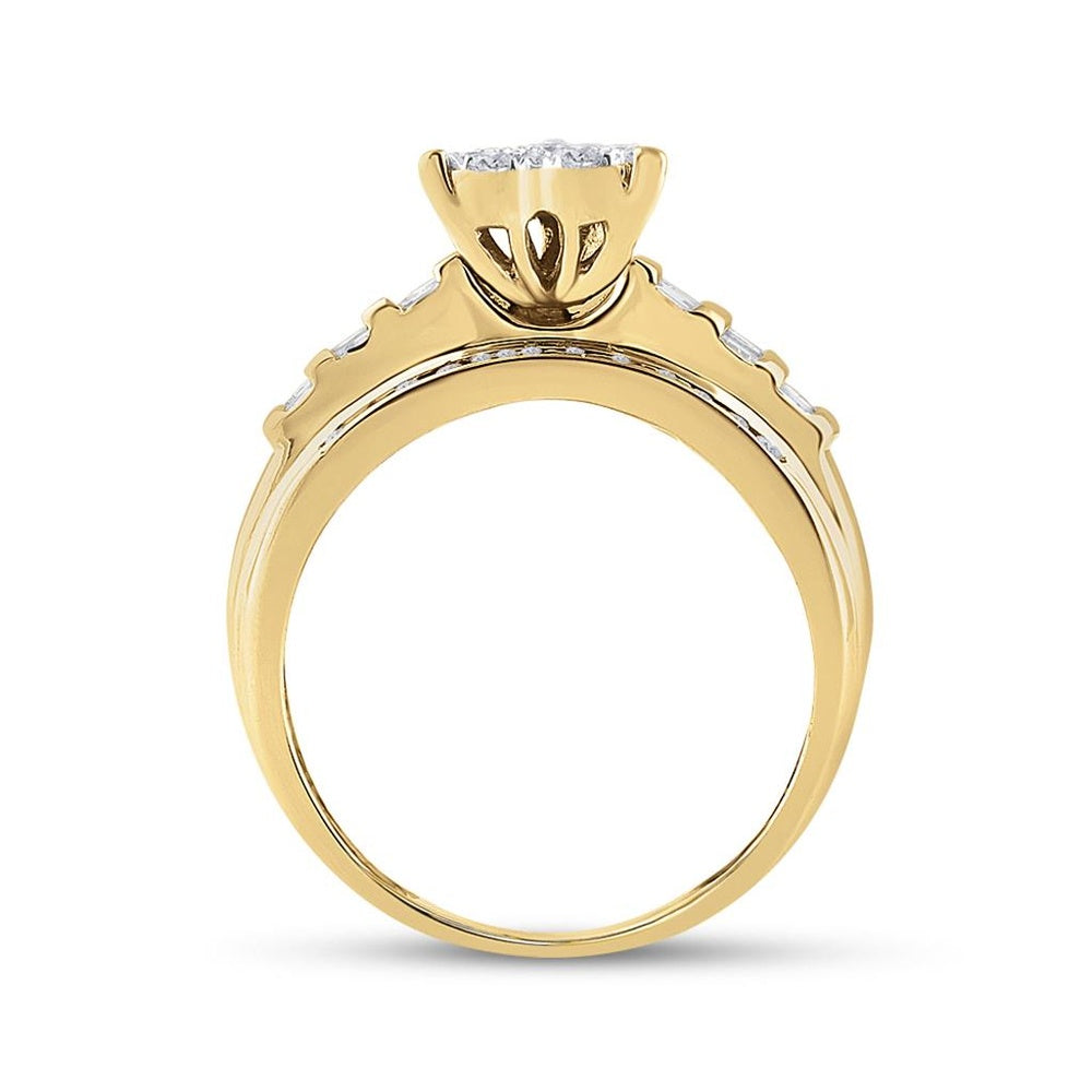10K Yellow Gold Diamond Heart Ring - 1/2 Carat Total Diamond Weight