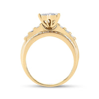 10K Yellow Gold Diamond Heart Ring - 1/2 Carat Total Diamond Weight