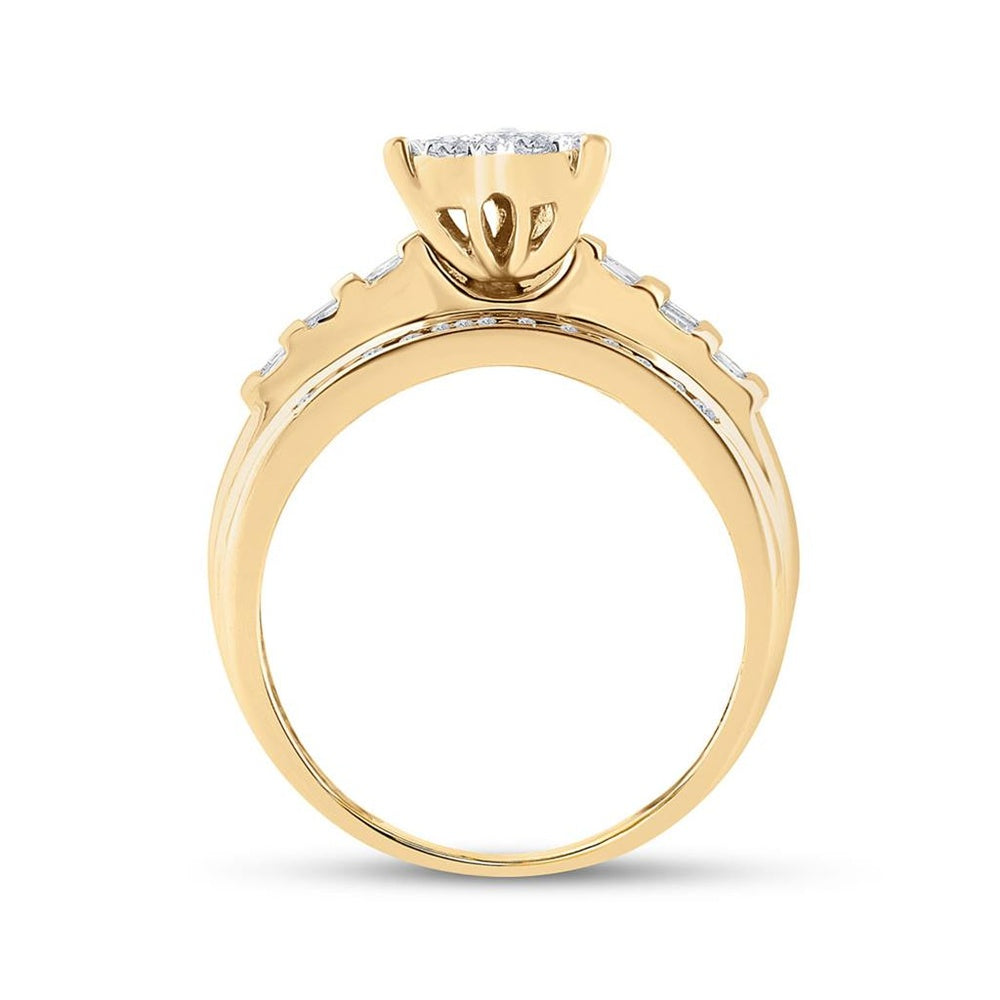 10K Yellow Gold Diamond Heart Ring - 1/2 Carat Total Diamond Weight
