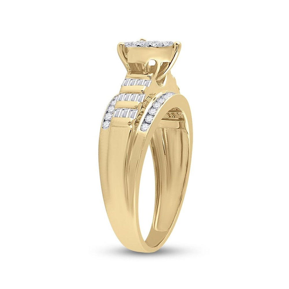 10K Yellow Gold Diamond Heart Ring - 1/2 Carat Total Diamond Weight