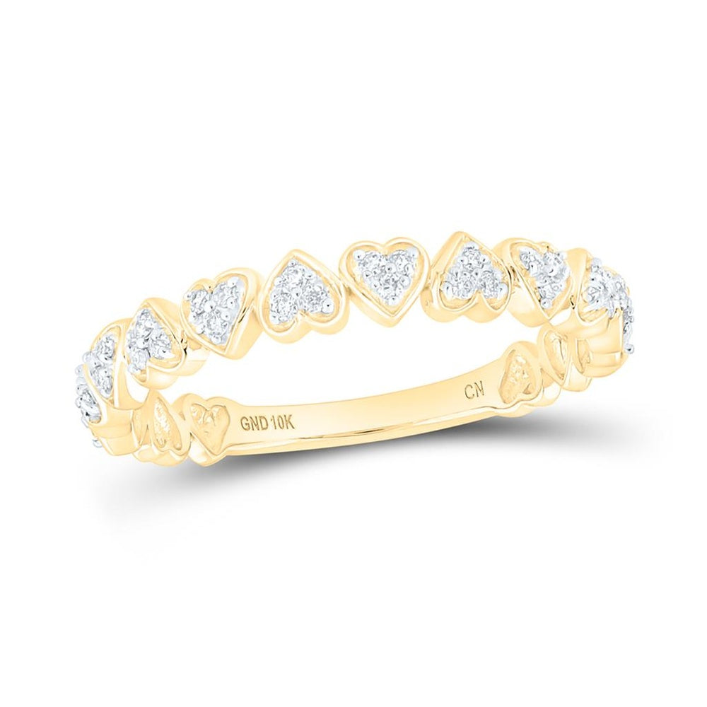 10K Yellow Gold Diamond Heart Ring - 1/8 Carat Total Diamond Weight