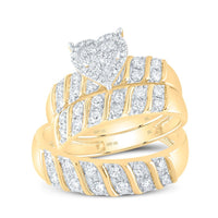 10K Yellow Gold Diamond Heart Ring - 1 Carat Total Diamond Weight