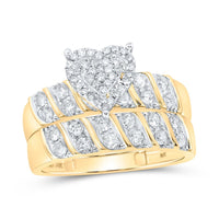 10K Yellow Gold Diamond Heart Ring - 1 Carat Total Diamond Weight