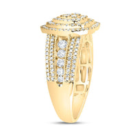 10K Yellow Gold Diamond Heart Ring - 1 Carat Total Diamond Weight
