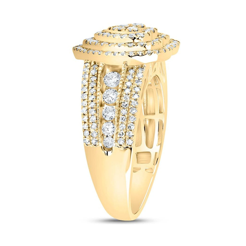 10K Yellow Gold Diamond Heart Ring - 1 Carat Total Diamond Weight