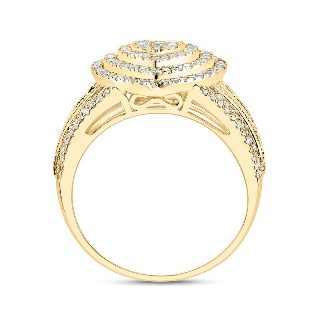 10K Yellow Gold Diamond Heart Ring - 1 Carat Total Diamond Weight