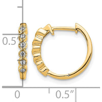 10K Yellow Gold Diamond Hinged Hoop Earrings - 0.10 Carat Total Diamond Weight by Oro Pregiato