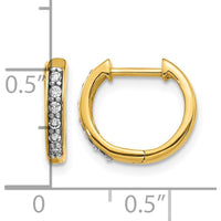 10K Yellow Gold Diamond Hinged Hoop Earrings - 0.24 Carat Total Diamond Weight by Oro Pregiato