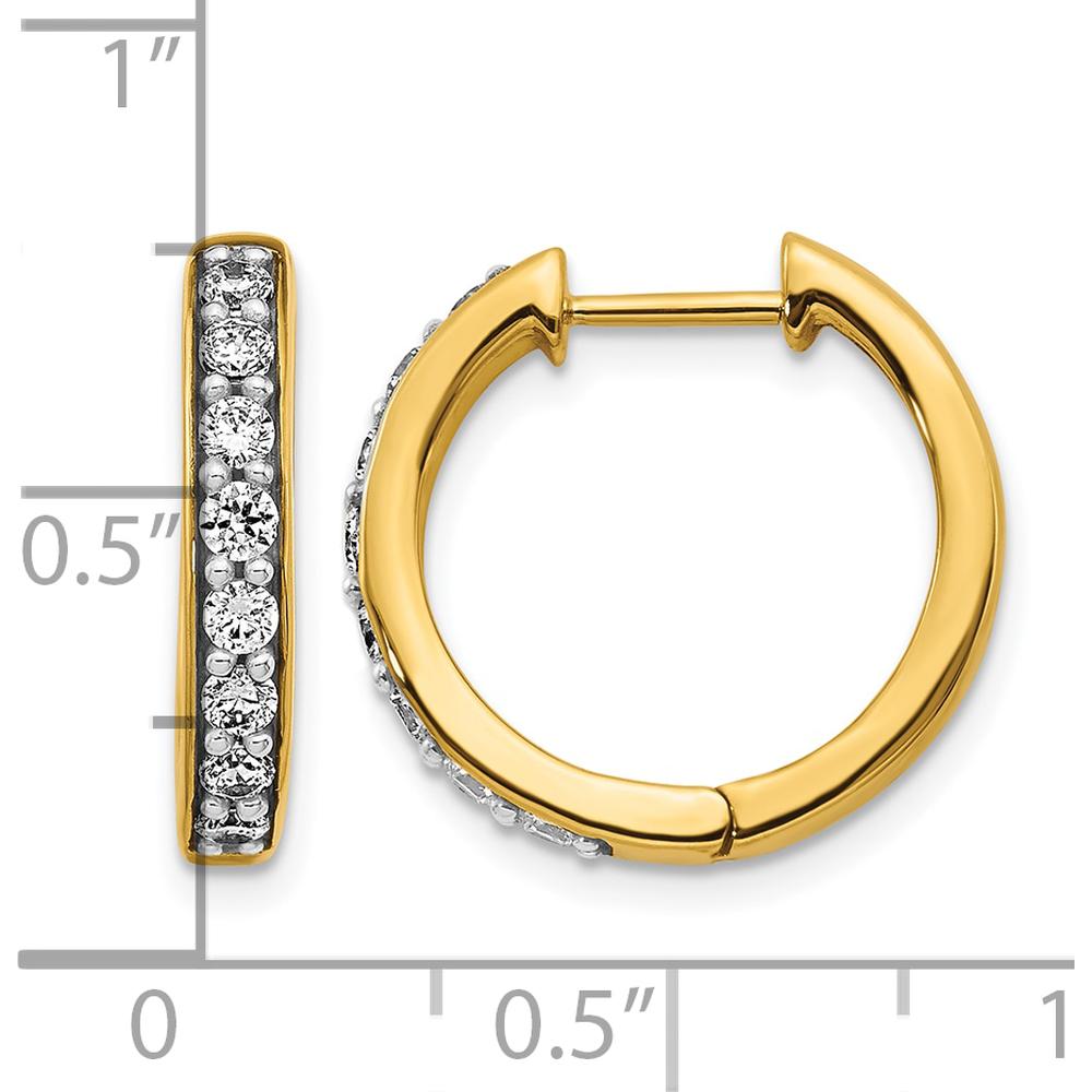 10K Yellow Gold Diamond Hinged Hoop Earrings - 0.25 Carat Total Diamond Weight by Oro Pregiato
