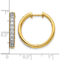 10K Yellow Gold Diamond Hinged Hoop Earrings - 0.25 Carat Total Diamond Weight by Oro Pregiato