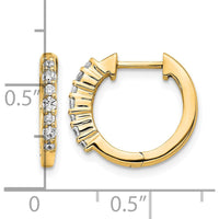 10K Yellow Gold Diamond Hinged Hoop Earrings - 0.50 Carat Total Diamond Weight by Oro Pregiato