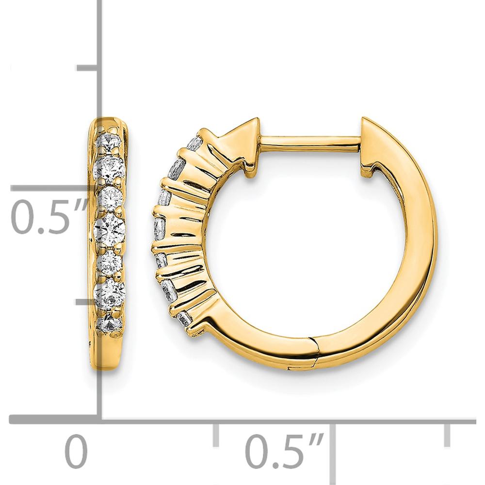 10K Yellow Gold Diamond Hinged Hoop Earrings - 0.50 Carat Total Diamond Weight by Oro Pregiato