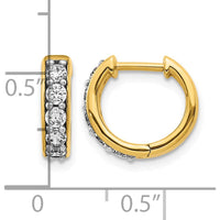 10K Yellow Gold Diamond Hinged Hoop Earrings - 0.50 Carat Total Diamond Weight by Oro Pregiato
