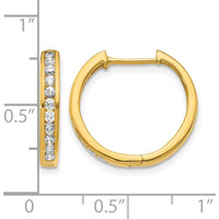 10K Yellow Gold Diamond Hinged Hoop Earrings - 0.50 Carat Total Diamond Weight by Oro Pregiato