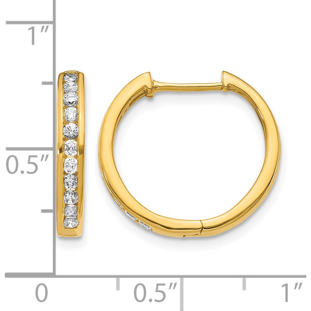 10K Yellow Gold Diamond Hinged Hoop Earrings - 0.50 Carat Total Diamond Weight by Oro Pregiato