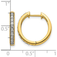 10K Yellow Gold Diamond Hinged Hoop Earrings - 1.0 Carat Total Diamond Weight by Oro Pregiato