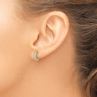 10K Yellow Gold Diamond Hinged Hoop Earrings - 1.0 Carat Total Diamond Weight by Oro Pregiato